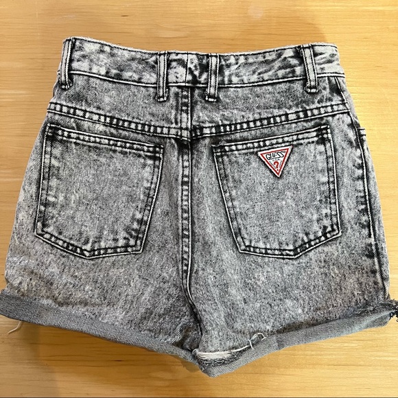 Vintage Guess Georges Marciano High Waist Cutoffs Gray Acid Wash Shorts Size 25 - Picture 2 of 6